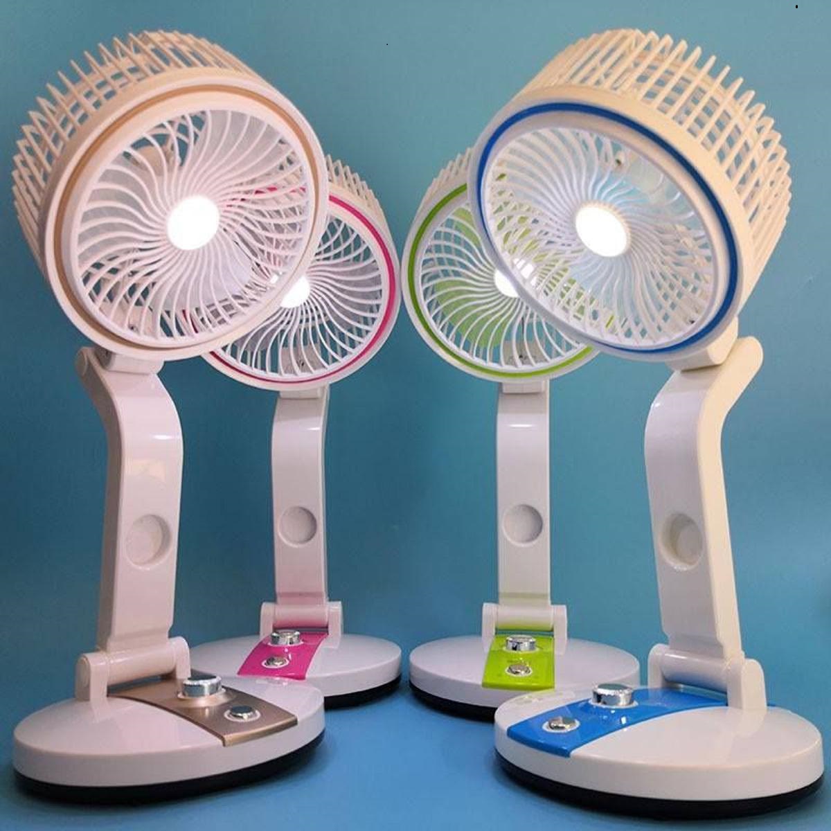 LR 2018 Rechargeable Folding Table Fan with Light Multifunctional